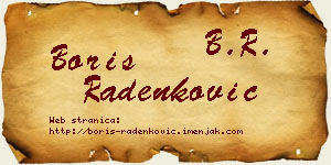 Boris Radenković vizit kartica